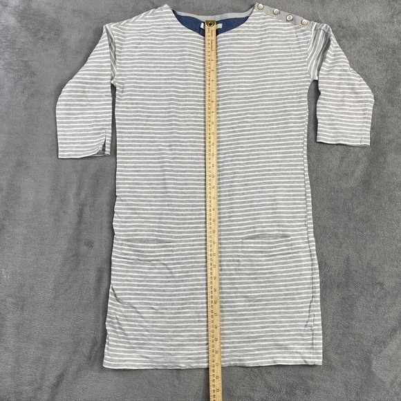 NEXT Top Womens 8‎ Gray Striped Long Blouse Maternity Pocket 3/5 Sleeve Shirt - Picture 9 of 16